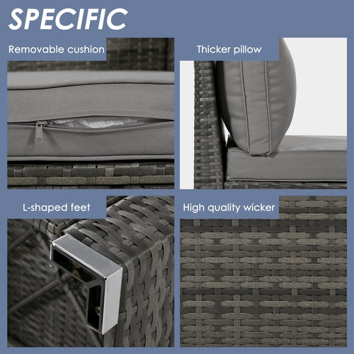 9-Pieces Outdoor Half-moon Patio Sofa Set, Round Sofa Set, Modern