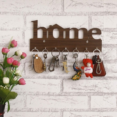 Premium Home Keys Wooden Key Holder (Brown)
