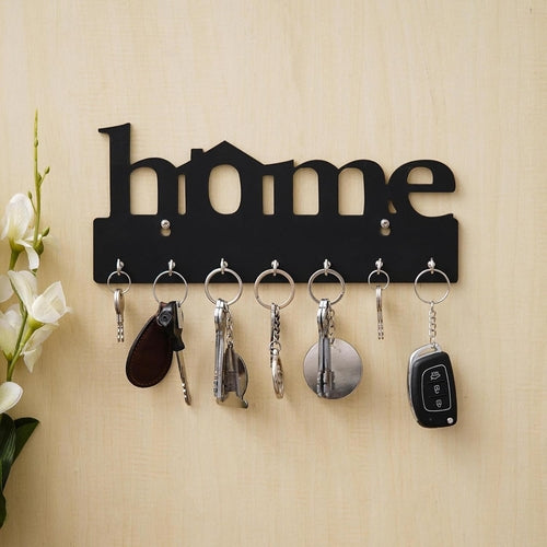 Premium Home Keys Wooden Key Holder (Black)